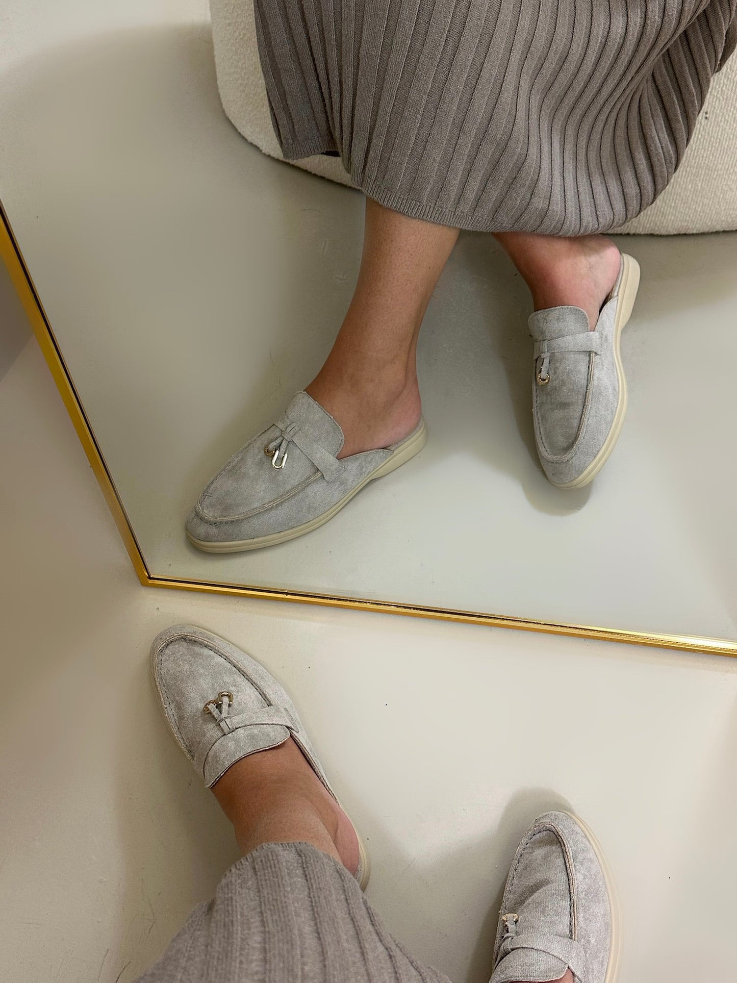 Sia loafer licht grijs