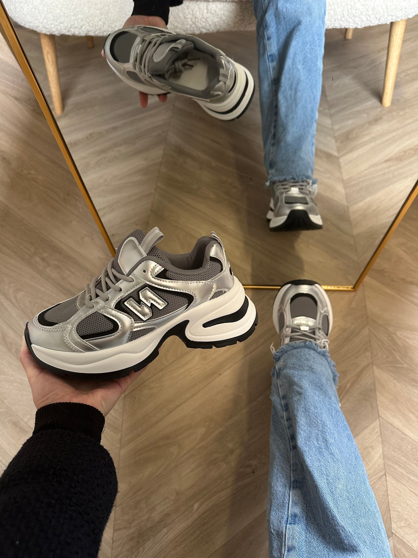 Nora sneaker zilver