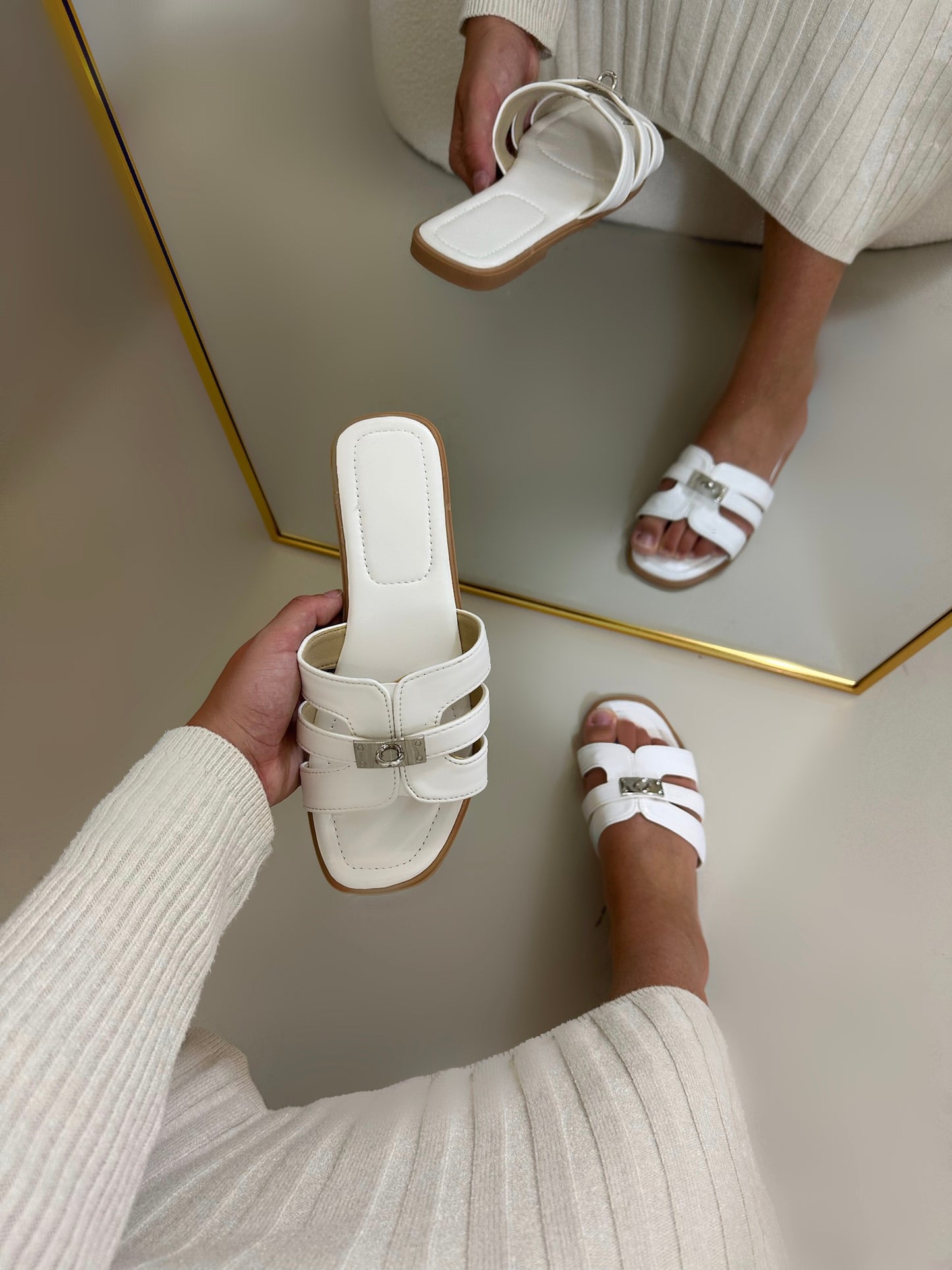 Sara slippers wit
