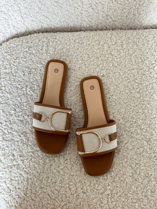 Lina slipper bruin - Coilé Fashion