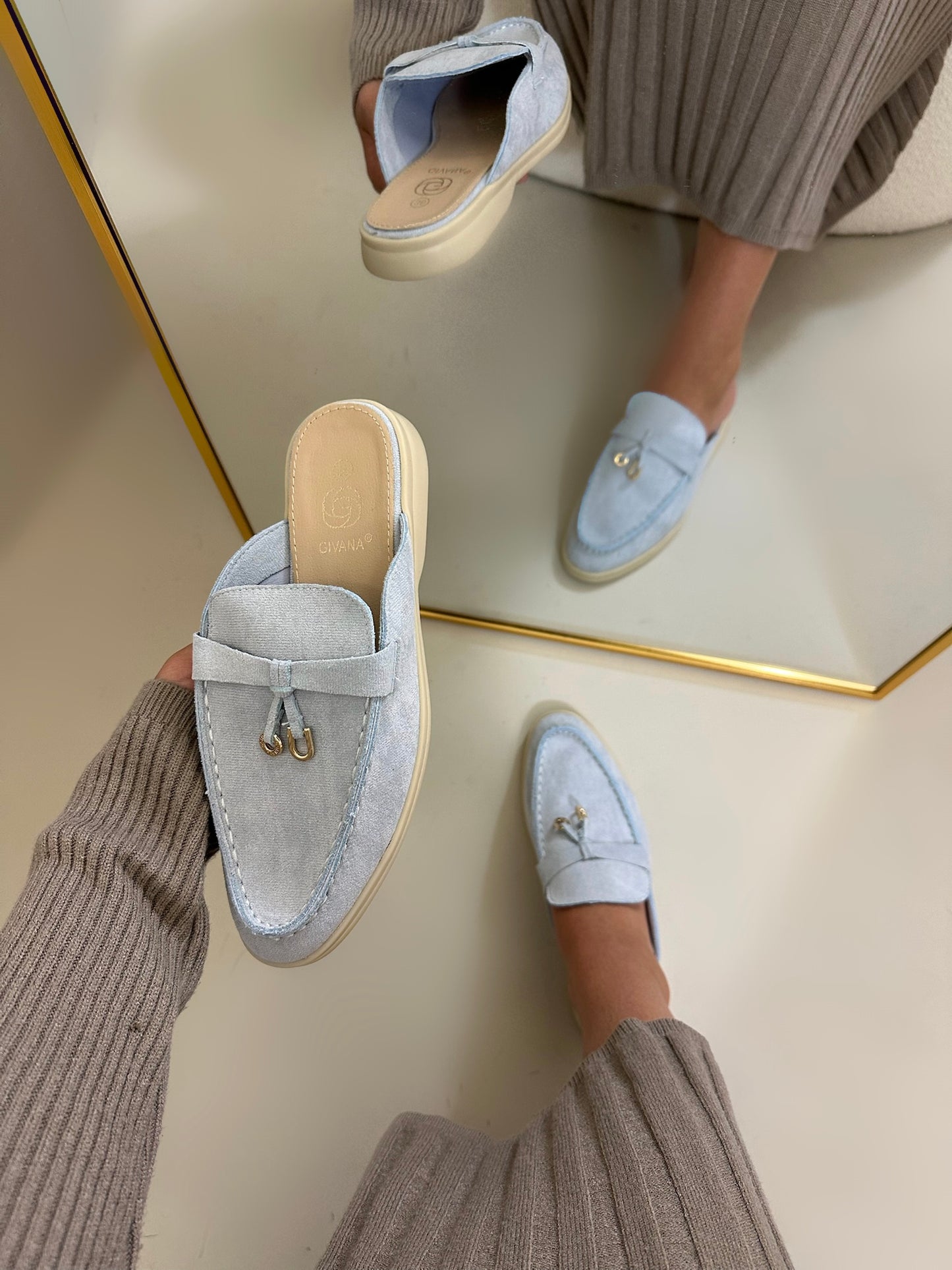 Sia loafer licht blauw