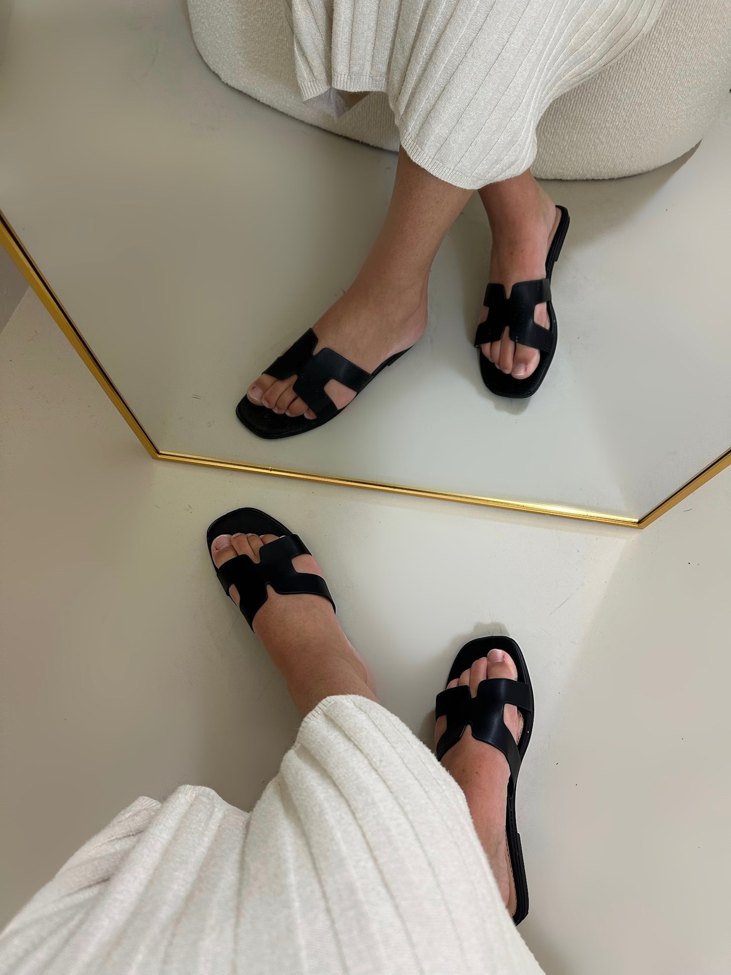Fleur slipper zwart