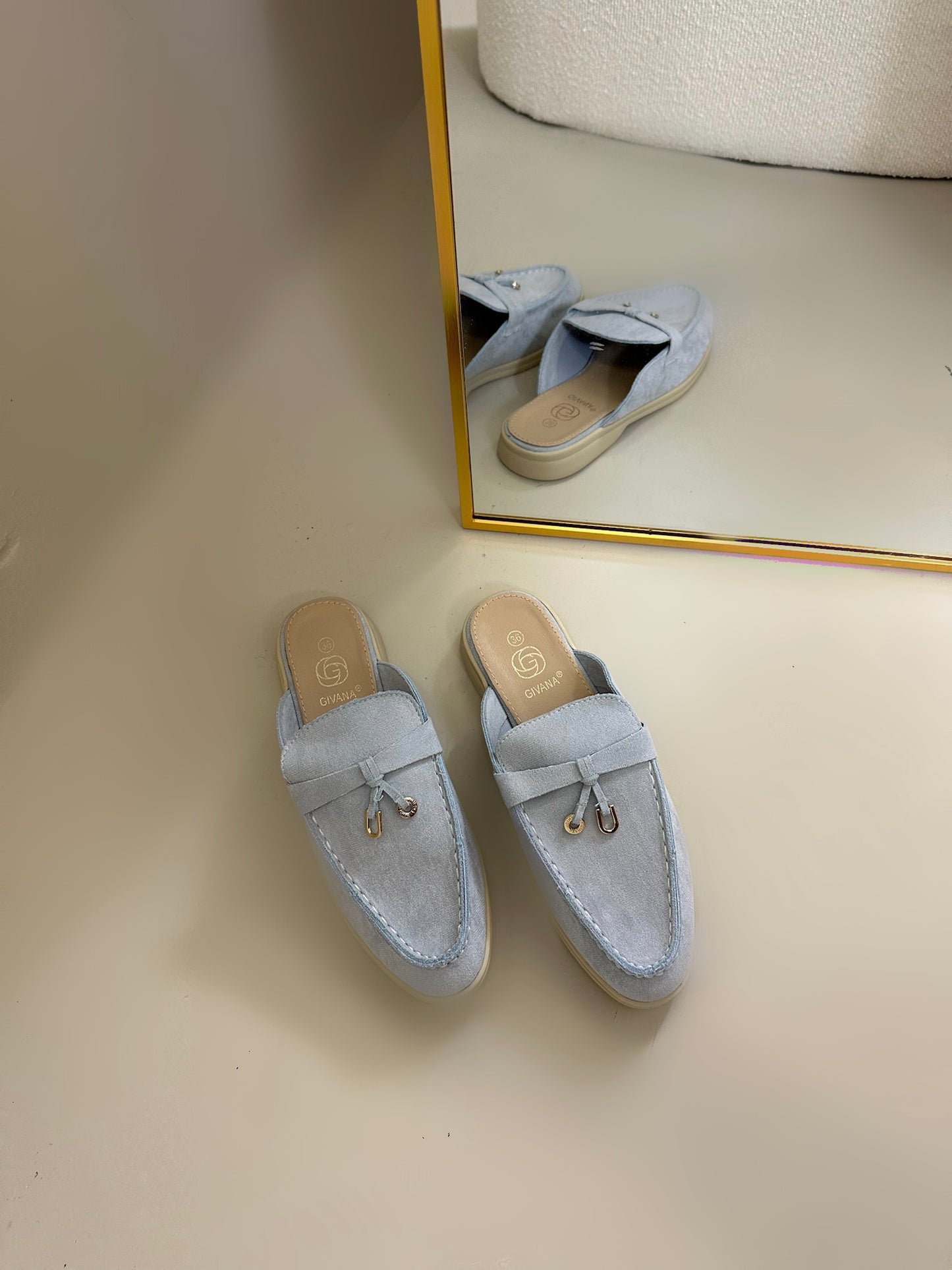 Sia loafer licht blauw