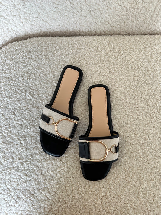 Lina slipper zwart - Coilé Fashion