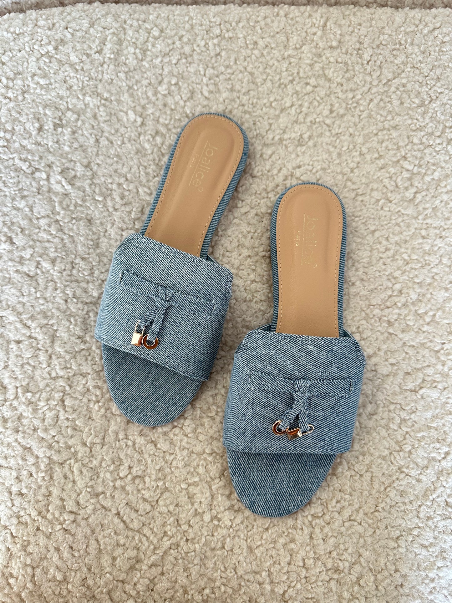 Lori slipper denim - Coilé Fashion