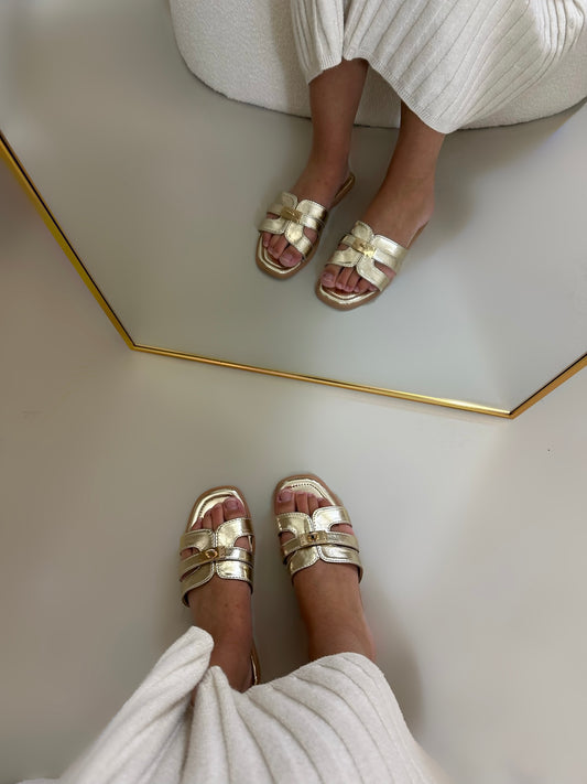 Sara slippers goud