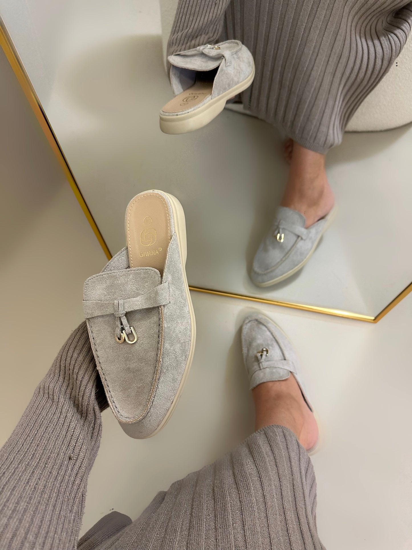 Sia loafer licht grijs