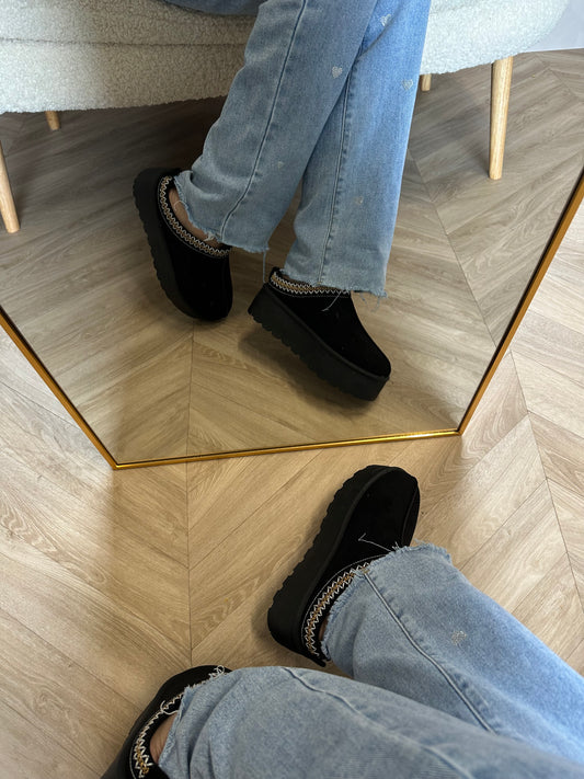 Kiki boots platform zwart