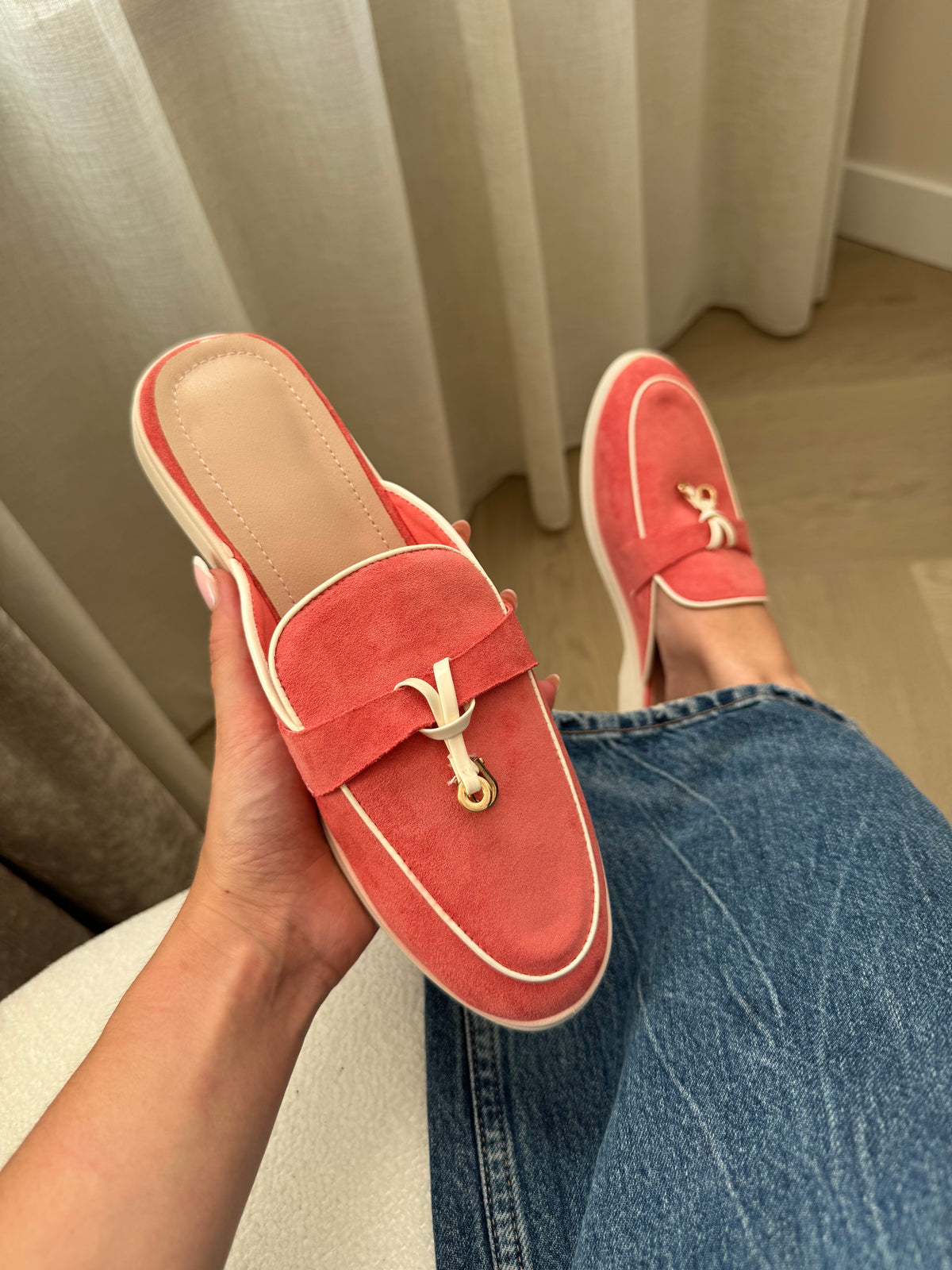 Evi loafer koraal roze