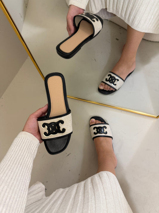 Mina slippers zwart
