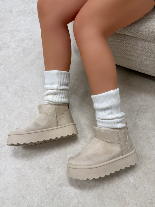 Nala platform boots beige