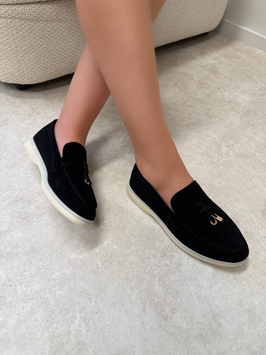 Lola loafer zwart met witte zool