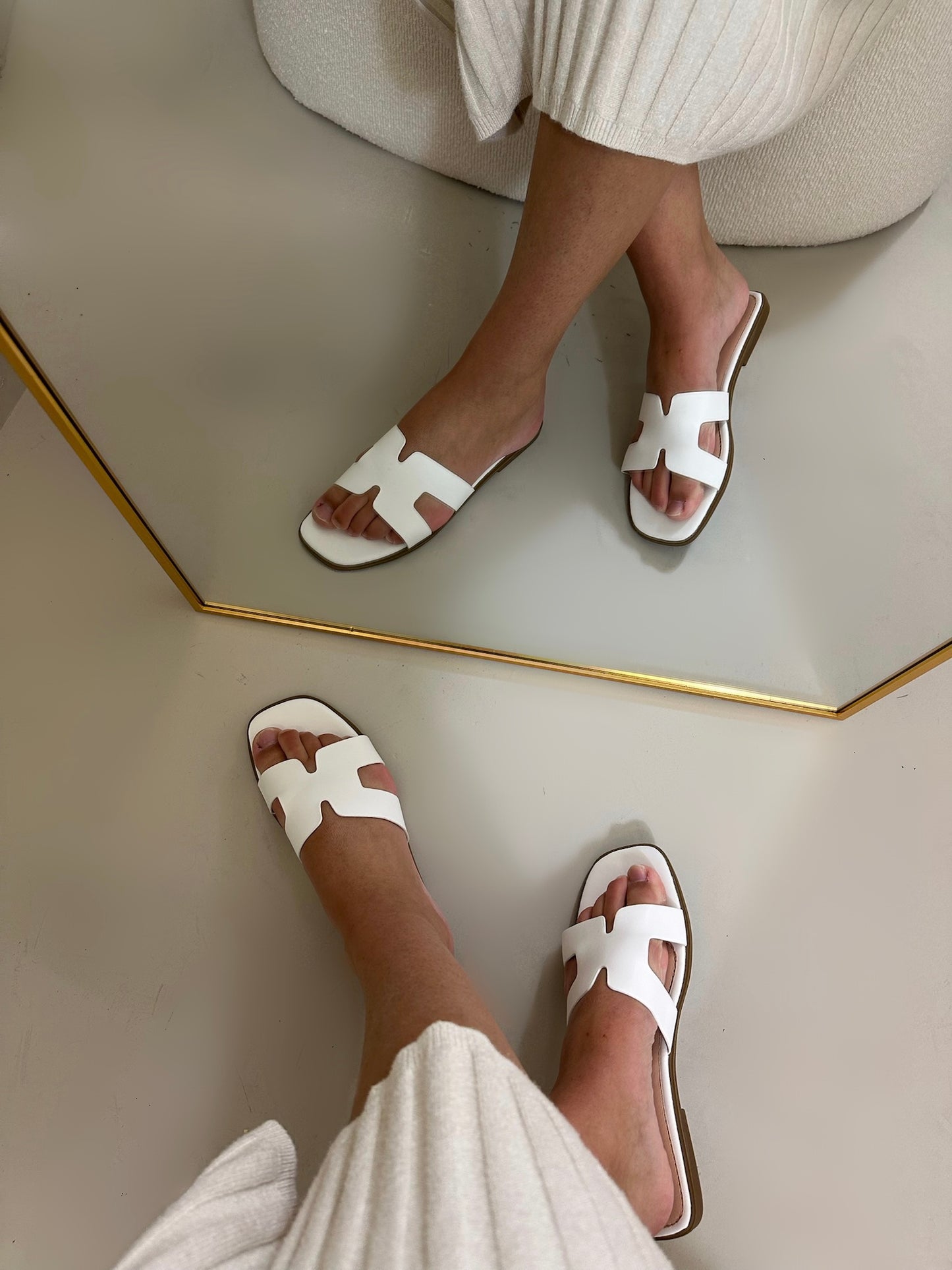 Fleur slipper white