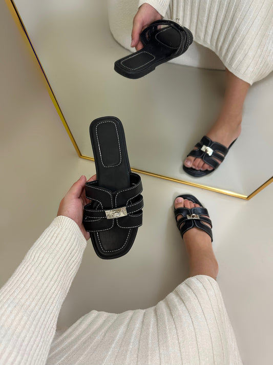 Sara slippers zwart