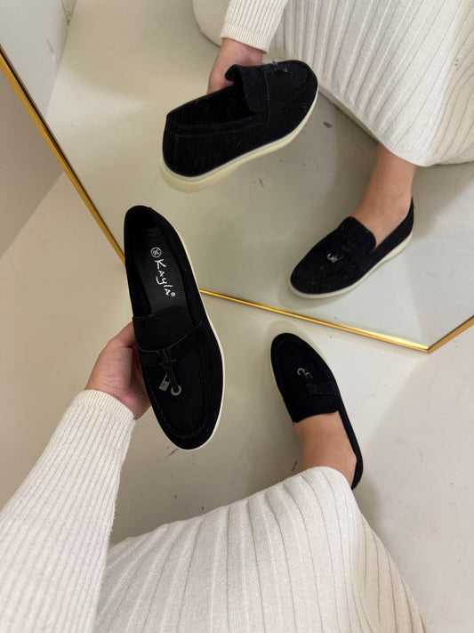 Lola loafer zwart met witte zool