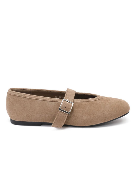 Sara ballerina taupe suède