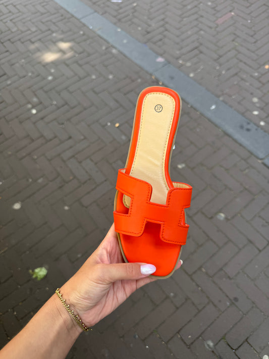 Fleur slipper oranje